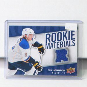 Erik Johnson Upper Deck Rookie Materials Jersey Hockey Card 2007/08